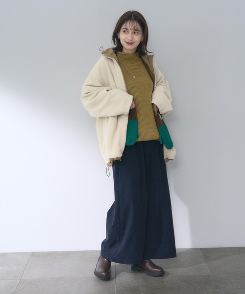 studio CLIP（スタディオクリップ）の「コード付きカラーニットミトン（手袋・レディース・ピンク/グリーン/グレー・FREE）」の12枚目の写真