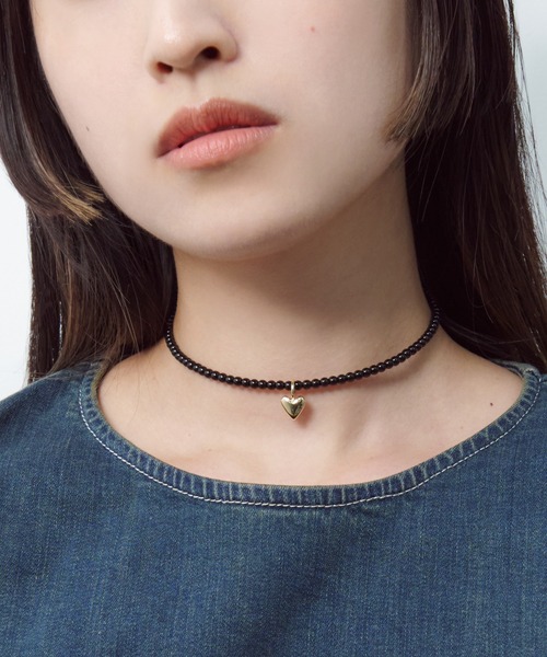 リトル ハート ブラック ネックカフ（ネックレス）｜GOLDY（ゴールディ  