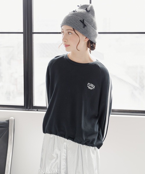 GLOBAL WORK（グローバルワーク）の「洗えるリボンニットワッチ/248348（ニットキャップ/ビーニー・キッズ・グレー/ブラック・FREE）」の9枚目の写真