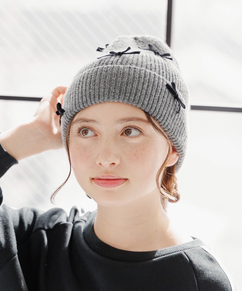 GLOBAL WORK（グローバルワーク）の「洗えるリボンニットワッチ/248348（ニットキャップ/ビーニー・キッズ・グレー/ブラック・FREE）」の13枚目の写真
