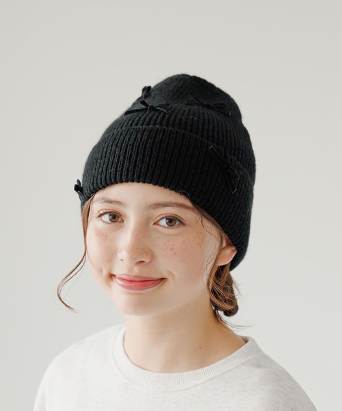 GLOBAL WORK（グローバルワーク）の「洗えるリボンニットワッチ/248348（ニットキャップ/ビーニー・キッズ・グレー/ブラック・FREE）」の19枚目の写真