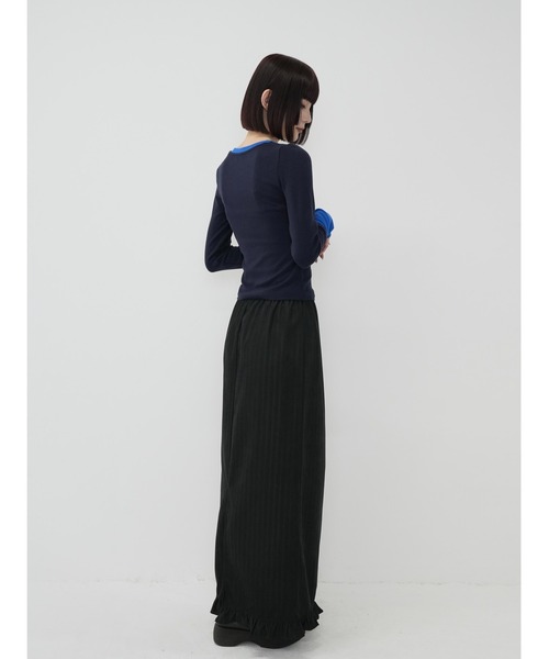 Enewd nina(エニュードニーナ)の「【ZOZO限定】ハーフボタン バイカラー トップス 長袖 カットソー【 秋冬新作 】(Tシャツ/カットソー・レディース・ブルー・FREE)」の22枚目の写真