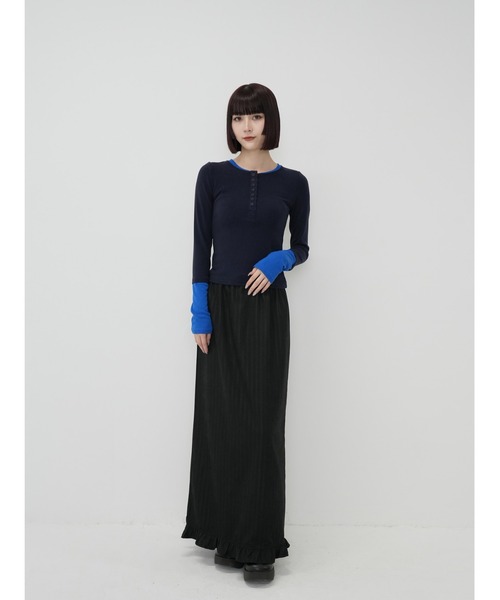 NINA 14.7 売れ筋商品|||ニーナ 14.7 Tシャツ トップス レディース Tops Blue オフショルカットソー レディース トップス[品番：NELW0001539
