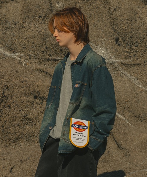 WETTEMPT（ウィテンプト）の「【DICKIES別注】VINTAGE LIKE DENIM COVER ALL / ヴィンテージライクデニムカバーオール（デニムジャケット・メンズ・ブラック/ブルー/インディゴブルー・SMALL/MEDIUM/LARGE）」の5枚目の写真