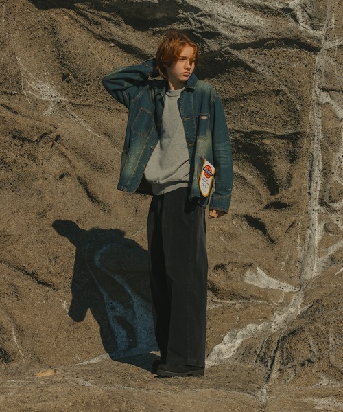 WETTEMPT（ウィテンプト）の「【DICKIES別注】VINTAGE LIKE DENIM COVER ALL / ヴィンテージライクデニムカバーオール（デニムジャケット・メンズ・ブラック/ブルー/インディゴブルー・SMALL/MEDIUM/LARGE）」の13枚目の写真