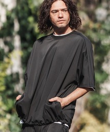 mt9458-Stretch Nylon Dolman Short Sleeve Pullover ナイロンTシャツ
