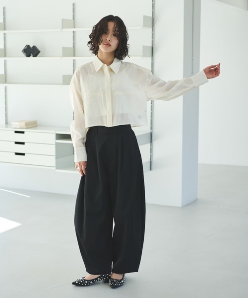 miporin 　ARULLE スリータックコットンパンツ セール】ミリタリーツイルサイドタックコクーンパンツ（その他