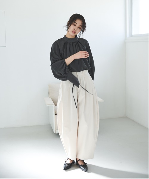 美品　リグ　Lig.　レディース　コクーンパンツ　M＋　ブラック カーブパンツ レディース バルーンパンツ ワイドパンツ コクーン