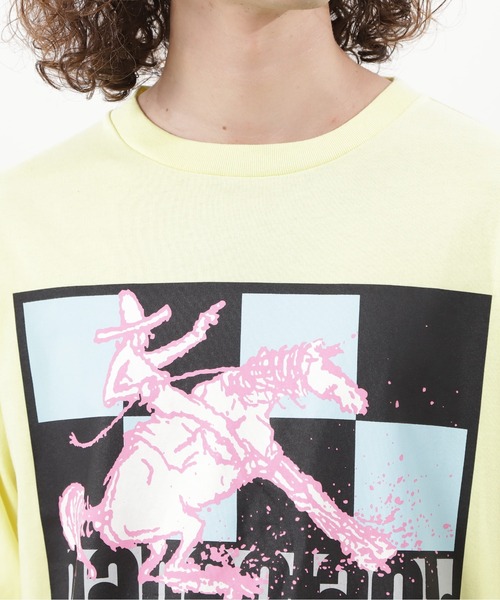 MANASTASH（マナスタッシュ）の「MANASTASH/マナスタッシュ/CiTee L/S TEE RIDER/シティロンT ライダー（Tシャツ/カットソー・メンズ・レモンイエロー/ホワイト/ブラック・XL/L/M/S）」の9枚目の写真