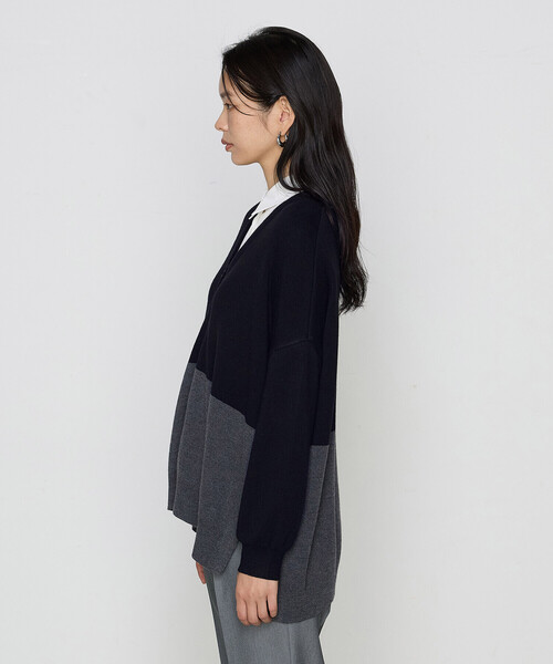 COMME CA（コムサ）の「ウール混ポリエステル カーディガン（カーディガン/ボレロ・レディース・グレー系その他/ブラック系その他・9号）」の8枚目の写真