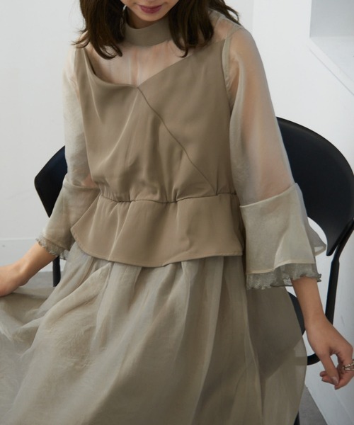 MAISON BREEZE（メゾンブリーズ）の「【MAISON BREEZE】デコルテシアーペプラムフリルワンピース 結婚式 二次会 成人式 謝恩会 パーティー フォーマル オケージョン セレモニー trc（ワンピース・レディース・ブラック/グレイッシュベージュ/チャコールグレー・FREE）」の19枚目の写真
