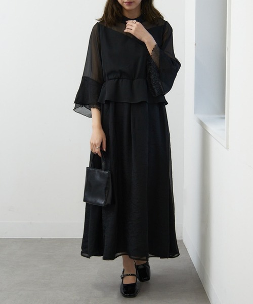 MAISON BREEZE（メゾンブリーズ）の「【MAISON BREEZE】デコルテシアーペプラムフリルワンピース 結婚式 二次会 成人式 謝恩会 パーティー フォーマル オケージョン セレモニー trc（ワンピース・レディース・ブラック/グレイッシュベージュ/チャコールグレー・FREE）」の18枚目の写真