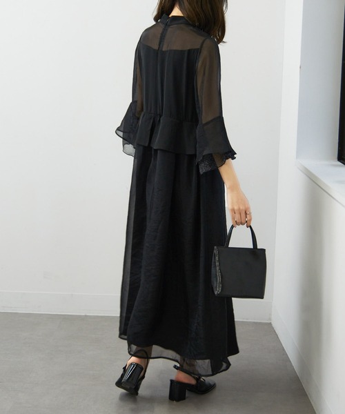 MAISON BREEZE（メゾンブリーズ）の「【MAISON BREEZE】デコルテシアーペプラムフリルワンピース 結婚式 二次会 成人式 謝恩会 パーティー フォーマル オケージョン セレモニー trc（ワンピース・レディース・ブラック/グレイッシュベージュ/チャコールグレー・FREE）」の13枚目の写真