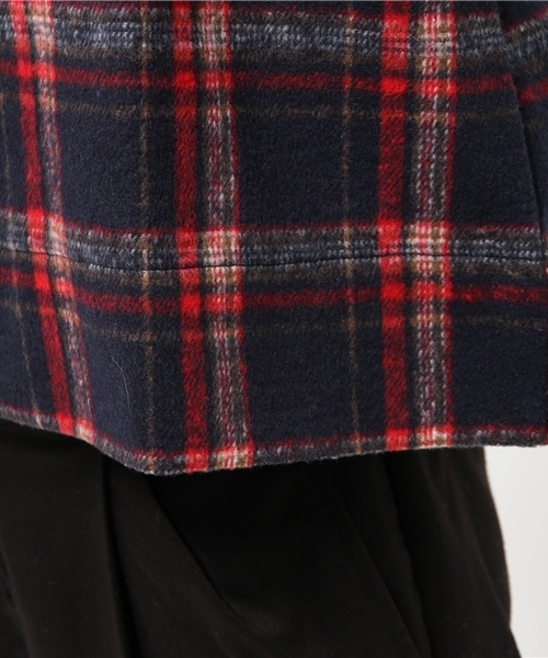 OUTLET（アウトレット）の「【CAPRICIEUX LE'MAGE】チェック切替クロップドPO（Tシャツ/カットソー・レディース・カーキ/ネイビー・FREE）」の8枚目の写真