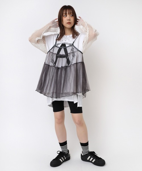 RNA(アールエヌエー)の「M2401 メッシュスリーブスタッズロンT(Tシャツ/カットソー・レディース・ピンク/ホワイト/ブラック・MEDIUM)」の14枚目の写真