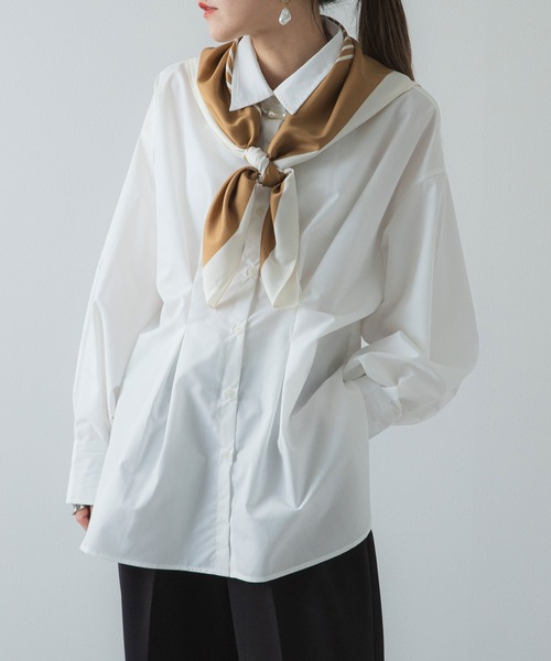 bohmal（ボマール）の「ウエストタックシャツ（シャツ/ブラウス・レディース・チャコールグレー/オフホワイト/ピンク/ブルー・FREE）」の6枚目の写真