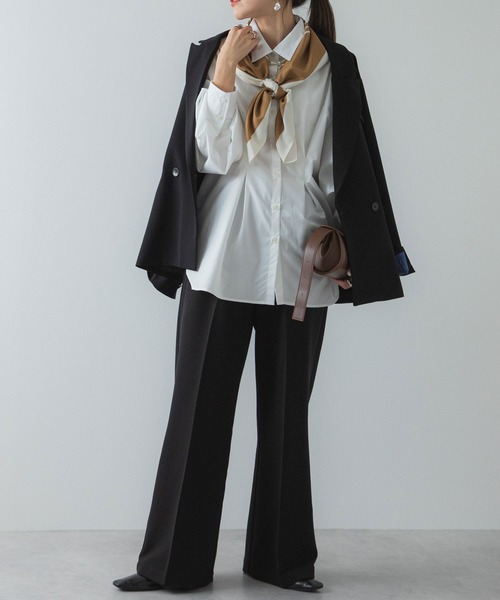 bohmal（ボマール）の「ウエストタックシャツ（シャツ/ブラウス・レディース・チャコールグレー/オフホワイト/ピンク/ブルー・FREE）」の8枚目の写真