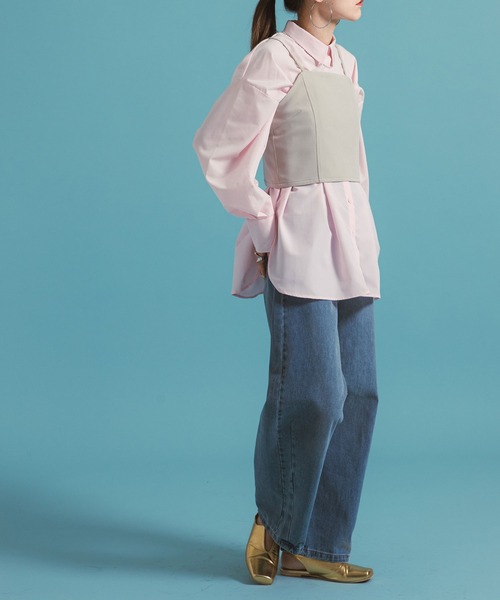 bohmal（ボマール）の「ウエストタックシャツ（シャツ/ブラウス・レディース・チャコールグレー/オフホワイト/ピンク/ブルー・FREE）」の14枚目の写真