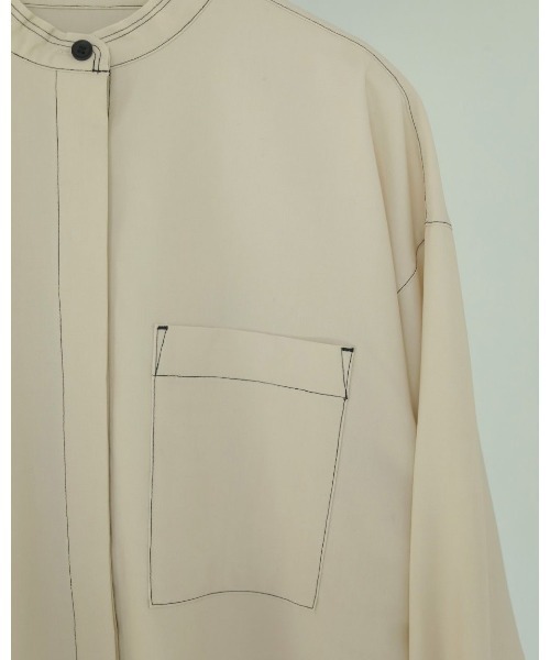 セール】Standcollar Cutoff Shirts（シャツ/ブラウス）｜anuke