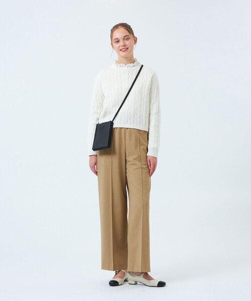 MACKINTOSH PHILOSOPHY(マッキントッシュ フィロソフィー)の「クロップドケーブルニット(ニット/セーター・レディース・オレンジ/オフホワイト/ダークネイビー・38/36)」の4枚目の写真