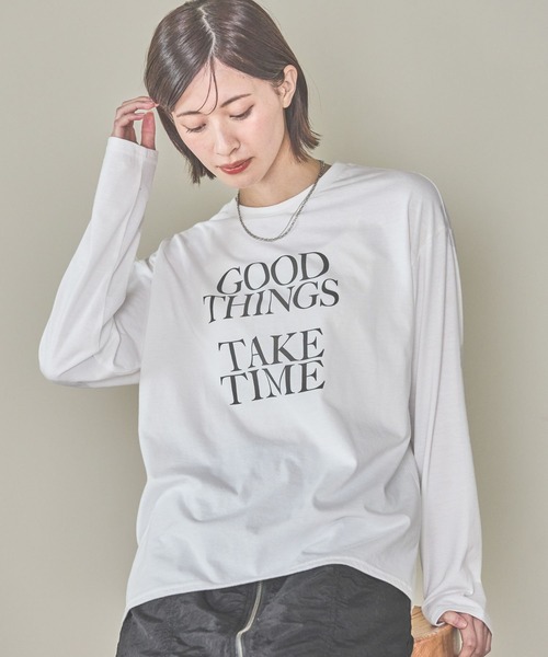 LAKOLE（ラコレ）の「シンプルロゴ長袖T / 322851（Tシャツ/カットソー・レディース・ミント/チャコールグレー/アイボリー・FREE）」の2枚目の写真