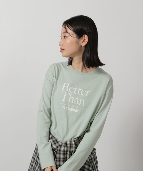 LAKOLE（ラコレ）の「シンプルロゴ長袖T / 322851（Tシャツ/カットソー・レディース・ミント/チャコールグレー/アイボリー・FREE）」の3枚目の写真