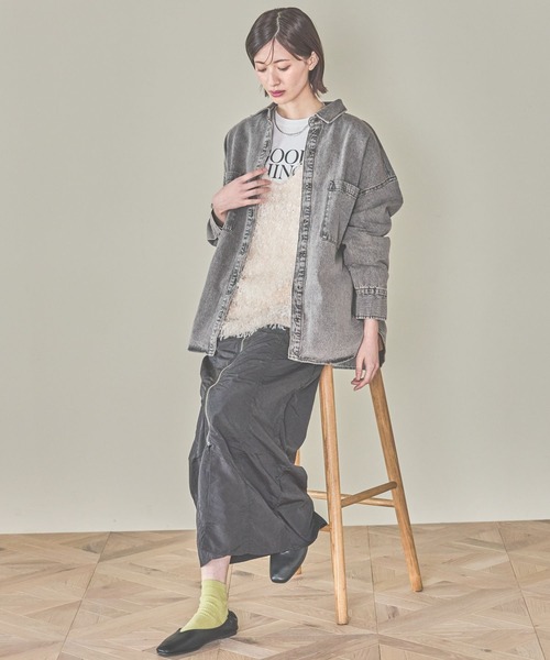 LAKOLE（ラコレ）の「シンプルロゴ長袖T / 322851（Tシャツ/カットソー・レディース・ミント/チャコールグレー/アイボリー・FREE）」の4枚目の写真