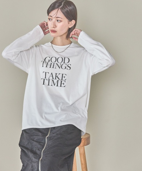 LAKOLE（ラコレ）の「シンプルロゴ長袖T / 322851（Tシャツ/カットソー・レディース・ミント/チャコールグレー/アイボリー・FREE）」の6枚目の写真