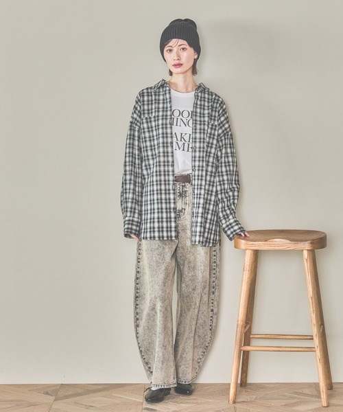 LAKOLE（ラコレ）の「シンプルロゴ長袖T / 322851（Tシャツ/カットソー・レディース・ミント/チャコールグレー/アイボリー・FREE）」の9枚目の写真