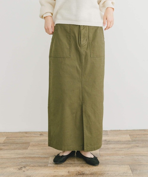 ITEMS URBANRESEARCH(アイテムズ アーバンリサーチ)の「コットンストレッチスカート(スカート・レディース・グレー/カーキ/ベージュ・FREE)」の5枚目の写真