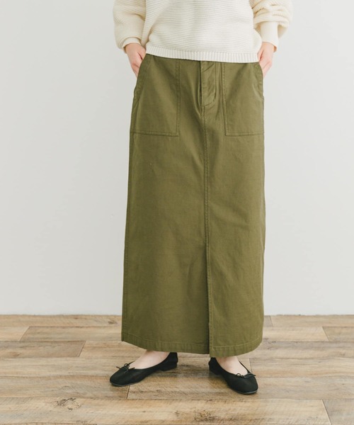 ITEMS URBANRESEARCH(アイテムズ アーバンリサーチ)の「コットンストレッチスカート(スカート・レディース・グレー/カーキ/ベージュ・FREE)」の6枚目の写真