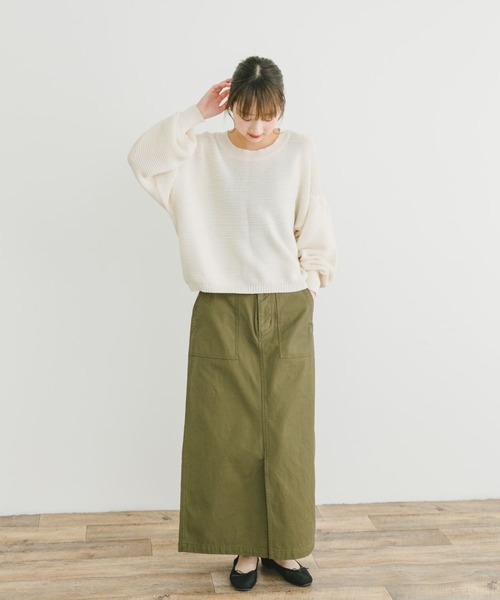 ITEMS URBANRESEARCH(アイテムズ アーバンリサーチ)の「コットンストレッチスカート(スカート・レディース・グレー/カーキ/ベージュ・FREE)」の11枚目の写真
