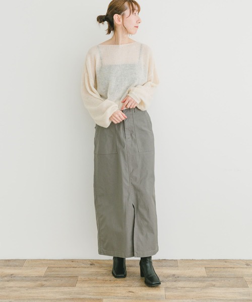 ITEMS URBANRESEARCH(アイテムズ アーバンリサーチ)の「コットンストレッチスカート(スカート・レディース・グレー/カーキ/ベージュ・FREE)」の22枚目の写真