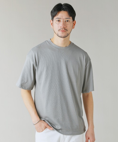 LIL VENDARS(リルヴェンダース)の「Buyer's Select/【接触冷感・吸水速乾・UVカット】ドローストリング半袖Tシャツ(Tシャツ/カットソー・メンズ・グレイッシュベージュ/オフホワイト/グレー/スミクロ/サックスブルー系・M/L/LL)」の1枚目の写真
