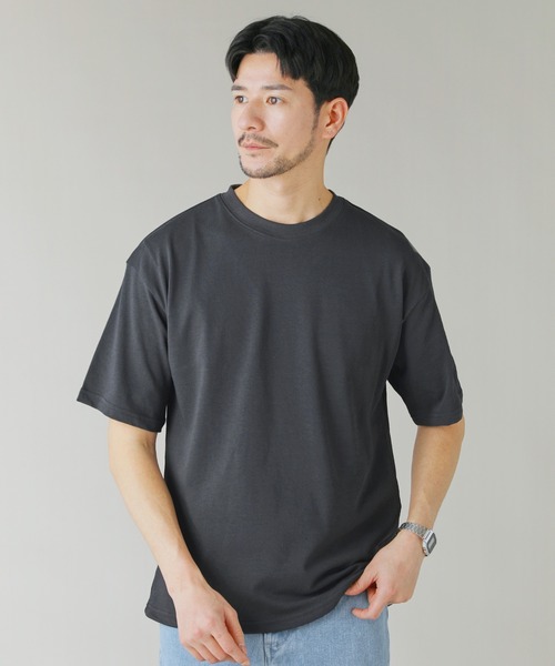 LIL VENDARS(リルヴェンダース)の「Buyer's Select/【接触冷感・吸水速乾・UVカット】ドローストリング半袖Tシャツ(Tシャツ/カットソー・メンズ・グレイッシュベージュ/オフホワイト/グレー/スミクロ/サックスブルー系・M/L/LL)」の3枚目の写真