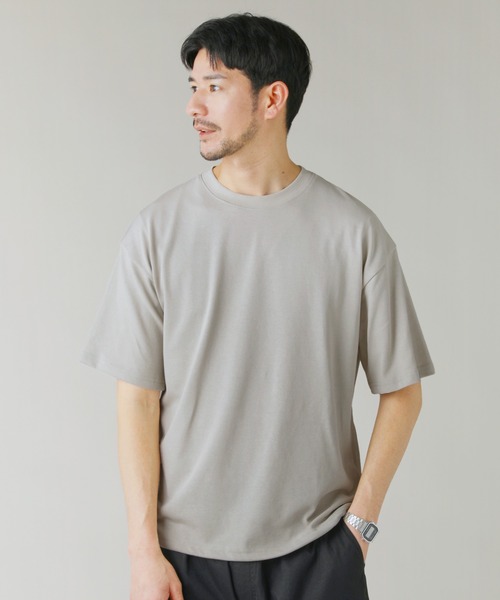 LIL VENDARS(リルヴェンダース)の「Buyer's Select/【接触冷感・吸水速乾・UVカット】ドローストリング半袖Tシャツ(Tシャツ/カットソー・メンズ・グレイッシュベージュ/オフホワイト/グレー/スミクロ/サックスブルー系・M/L/LL)」の4枚目の写真