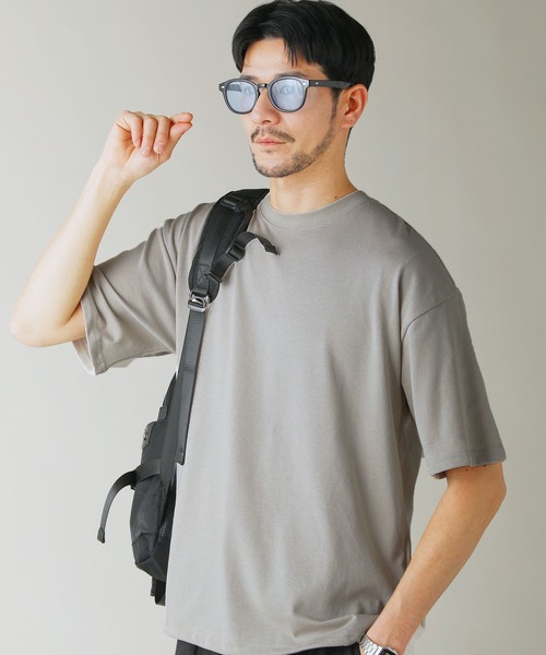 LIL VENDARS(リルヴェンダース)の「Buyer's Select/【接触冷感・吸水速乾・UVカット】ドローストリング半袖Tシャツ(Tシャツ/カットソー・メンズ・グレイッシュベージュ/オフホワイト/グレー/スミクロ/サックスブルー系・M/L/LL)」の18枚目の写真