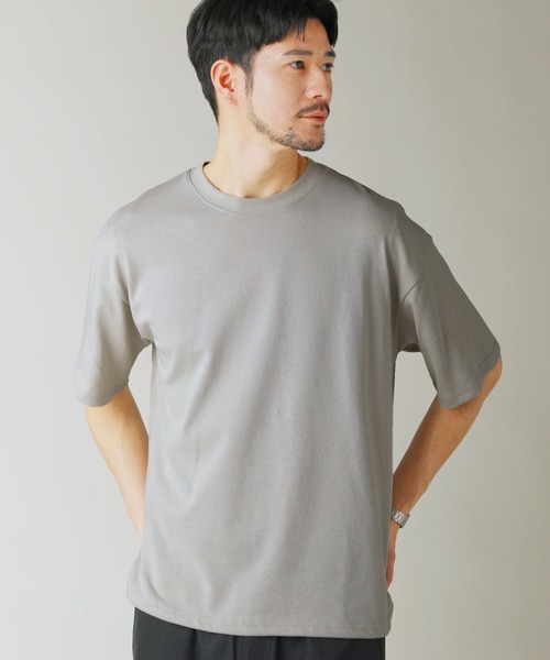 LIL VENDARS(リルヴェンダース)の「Buyer's Select/【接触冷感・吸水速乾・UVカット】ドローストリング半袖Tシャツ(Tシャツ/カットソー・メンズ・グレイッシュベージュ/オフホワイト/グレー/スミクロ/サックスブルー系・M/L/LL)」の19枚目の写真