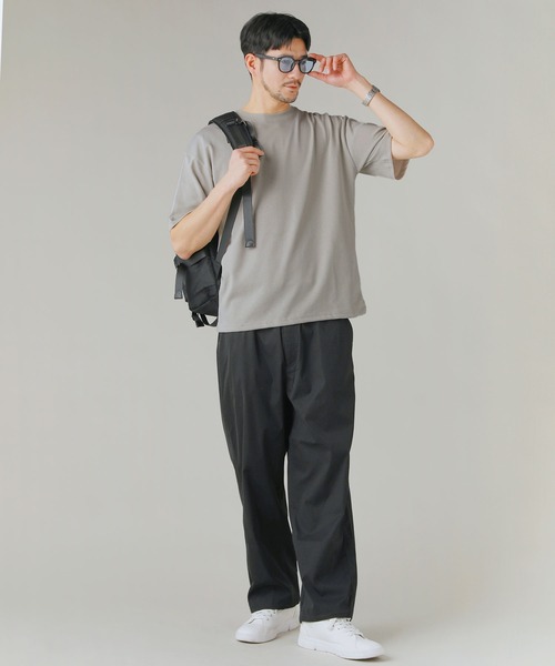 LIL VENDARS(リルヴェンダース)の「Buyer's Select/【接触冷感・吸水速乾・UVカット】ドローストリング半袖Tシャツ(Tシャツ/カットソー・メンズ・グレイッシュベージュ/オフホワイト/グレー/スミクロ/サックスブルー系・M/L/LL)」の21枚目の写真