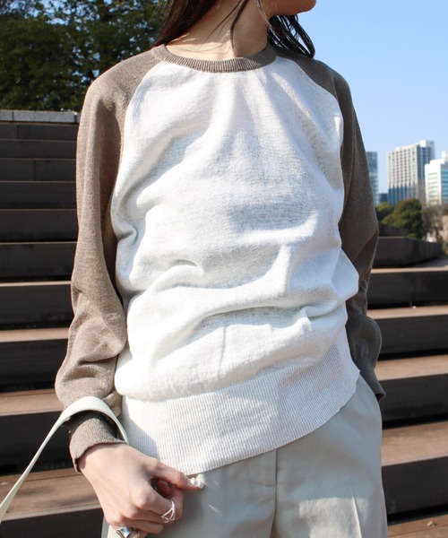 Scrap Book（スクラップブック）の「【NOTHING WRITTEN】GRIN LINEN KNIT TOP（ニット/セーター・レディース・ホワイト系その他・S）」の3枚目の写真