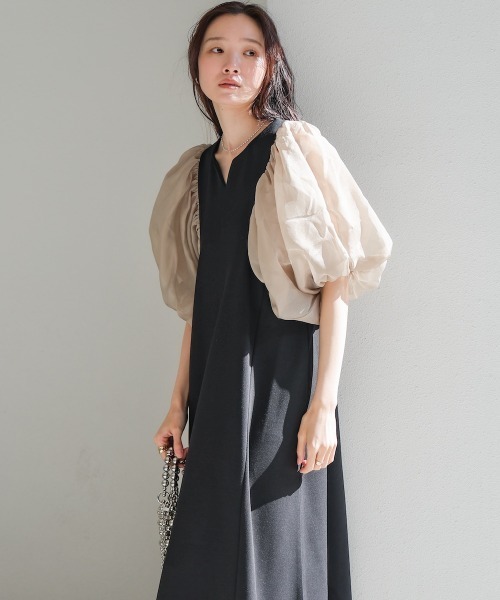 Bab(バブ)の「【S・Mサイズ展開】袖ボリュームポンチワンピース(ワンピース・レディース・アイボリー/ブラック・S/M)」の15枚目の写真