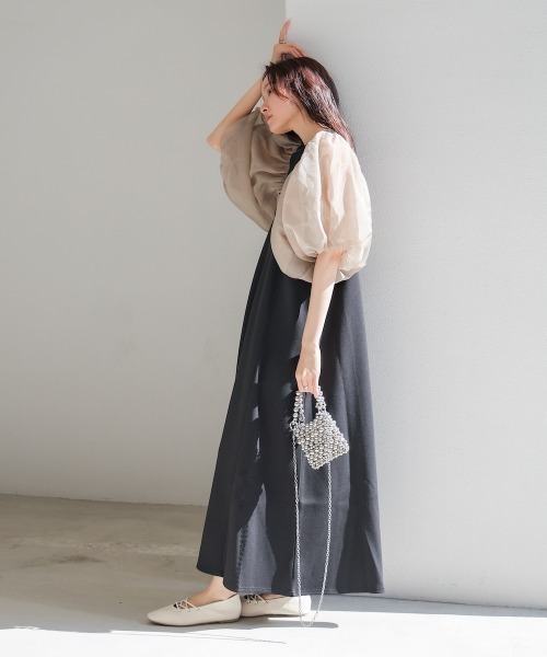 Bab(バブ)の「【S・Mサイズ展開】袖ボリュームポンチワンピース(ワンピース・レディース・アイボリー/ブラック・S/M)」の17枚目の写真