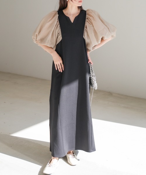 Bab(バブ)の「【S・Mサイズ展開】袖ボリュームポンチワンピース(ワンピース・レディース・アイボリー/ブラック・S/M)」の19枚目の写真