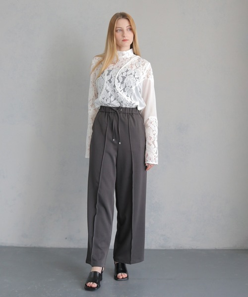 &g'aime(アンジェム)の「【&g'aime】MIXレースカーブスイッチブラウス MIX Lace Curved Switch Blouse(シャツ/ブラウス・レディース・ホワイト/ブラック・FREE)」の13枚目の写真