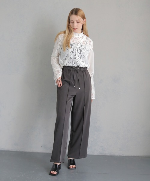 &g'aime(アンジェム)の「【&g'aime】MIXレースカーブスイッチブラウス MIX Lace Curved Switch Blouse(シャツ/ブラウス・レディース・ホワイト/ブラック・FREE)」の14枚目の写真