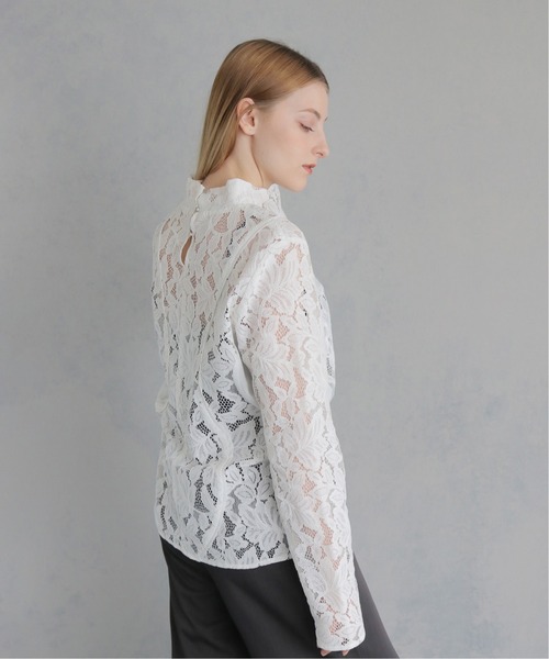&g'aime(アンジェム)の「【&g'aime】MIXレースカーブスイッチブラウス MIX Lace Curved Switch Blouse(シャツ/ブラウス・レディース・ホワイト/ブラック・FREE)」の10枚目の写真