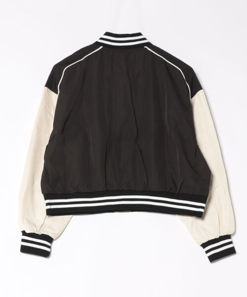 aimoha（アイモハ）の「レタリング刺繍ブルゾン（ブルゾン・レディース・ブラック/オフホワイト・FREE）」の3枚目の写真