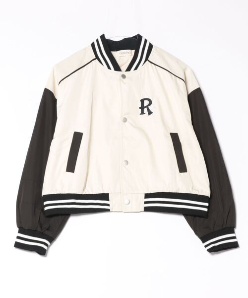 aimoha（アイモハ）の「レタリング刺繍ブルゾン（ブルゾン・レディース・ブラック/オフホワイト・FREE）」の7枚目の写真