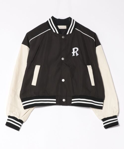 aimoha（アイモハ）の「レタリング刺繍ブルゾン（ブルゾン・レディース・ブラック/オフホワイト・FREE）」の8枚目の写真