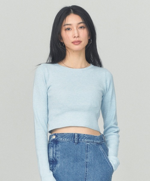 BLUE×PALANG(ブルーパラン)の「【ZOZOTOWN限定カラー】SIMPLE SHORT KNIT(ニット/セーター・レディース・ダークブルー/ネイビー/ライトブルー/ロイヤルブルー・FREE)」の2枚目の写真